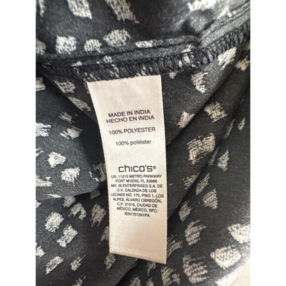 Chicos 2 women's blouse top size large  Black Tunic  Embroidered Long Sleeve - Picture 5 of 5